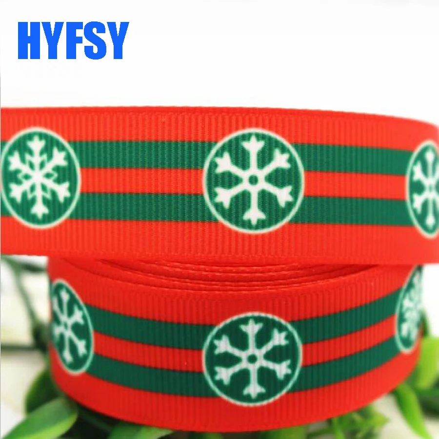 Hyfsy 10032 22 25 мм лента из снежинок 10 ярдов DIY материалы ручной работы рождественские украшения на год Подарочная Упаковка Корсажная Лента