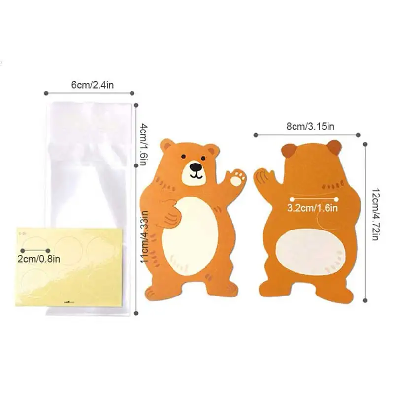 10 шт. подарочные пакеты для печенья с милыми животными кавайные наклейками