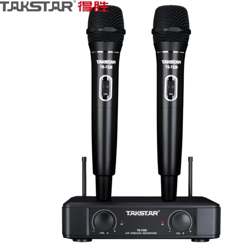 Беспроводная двойная ручная микрофонная система Takstar черный цвет UHF для
