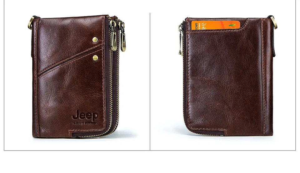 Free Engraving Cowhide Genuine Leather Wallet Men Coin Purse Small Mini Card Holder Vintage PORTFOLIO Portomonee Male Chain