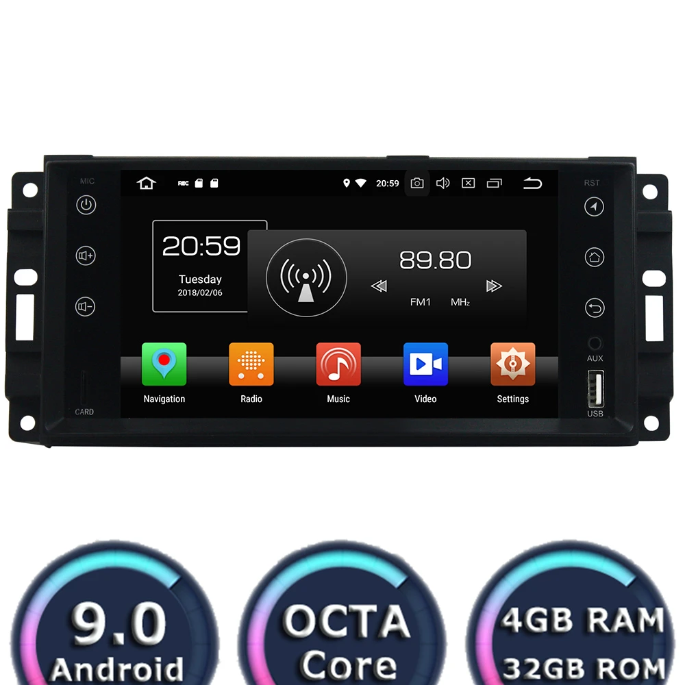 Автомобильный GPS навигатор Roadlover Android 9 0 для Jeep Compass Wrangler Journey Grand Cherokee 2010 Sebring 2006 300C