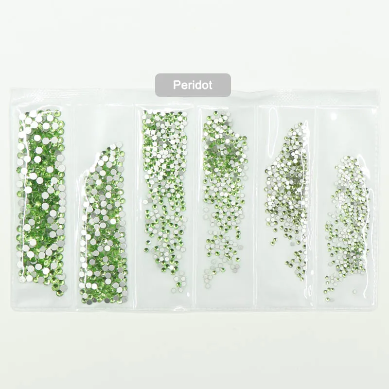 Peridot SS3-SS10 стеклянные кристаллы для ногтей Стразы для шармов дизайн ногтей декоративная перегородка AB Цвет Стразы японский дизайн ногтей - Цвет: Peridot