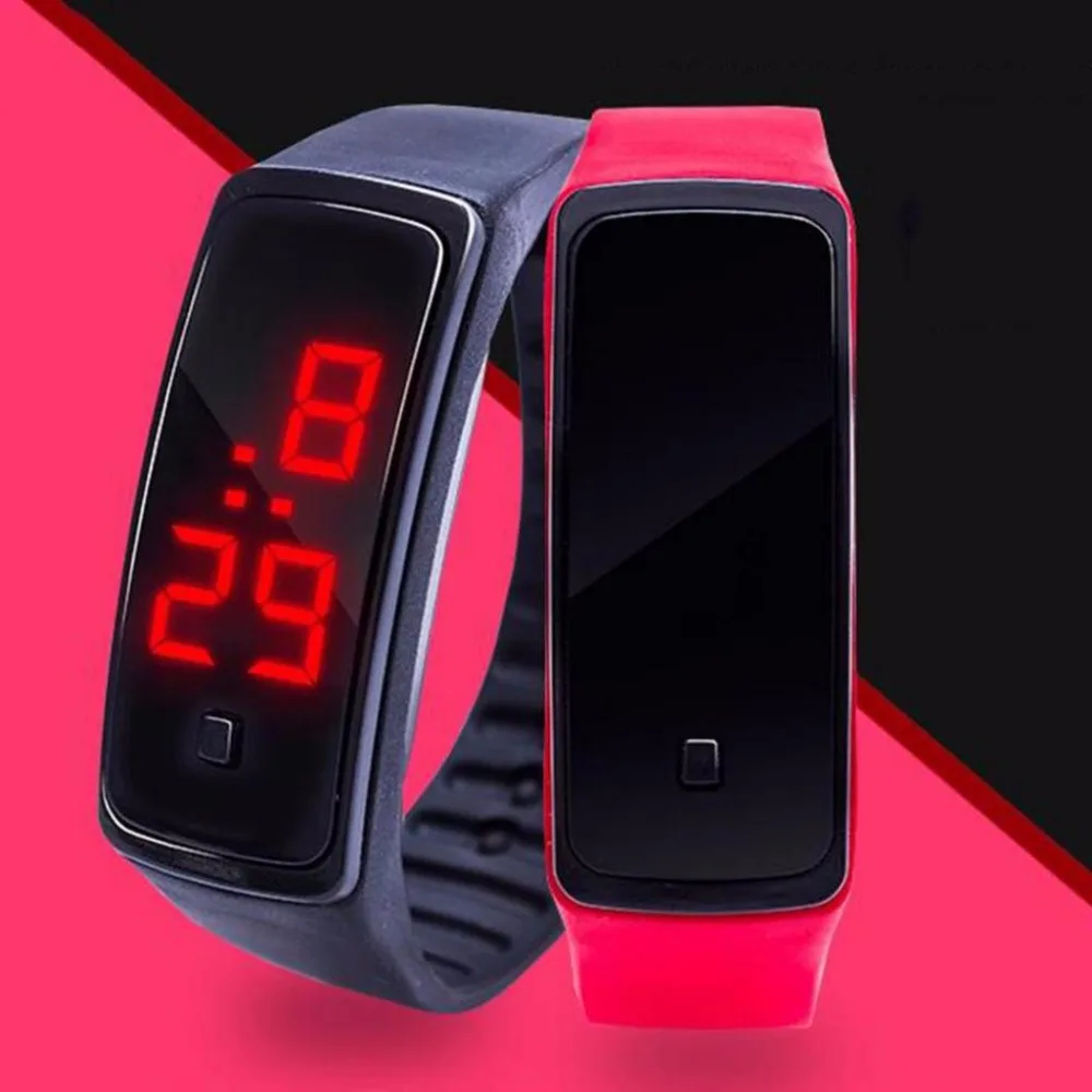 Модные силиконовые светодиодные часы для мужчин и женщин спортивные с датой