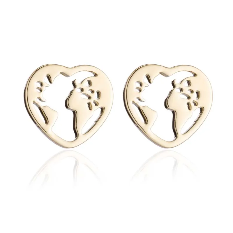 Hfarich Simple Origami Heart World Map Pendants Necklace Women Generous Exquisite Geometric Round Choker Jewelry Gifts | Украшения и