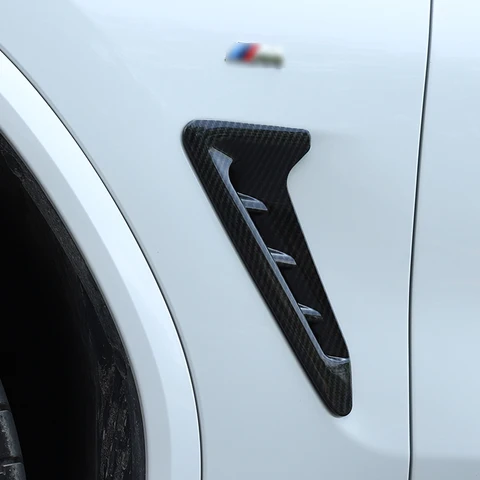 JY 2 шт. ABS углеродное волокно стиль акула жабры боковое тело крыло вентиляционное отверстие отделка автомобиля Стайлинг крышка аксессуары для BMW X3 G01 2018