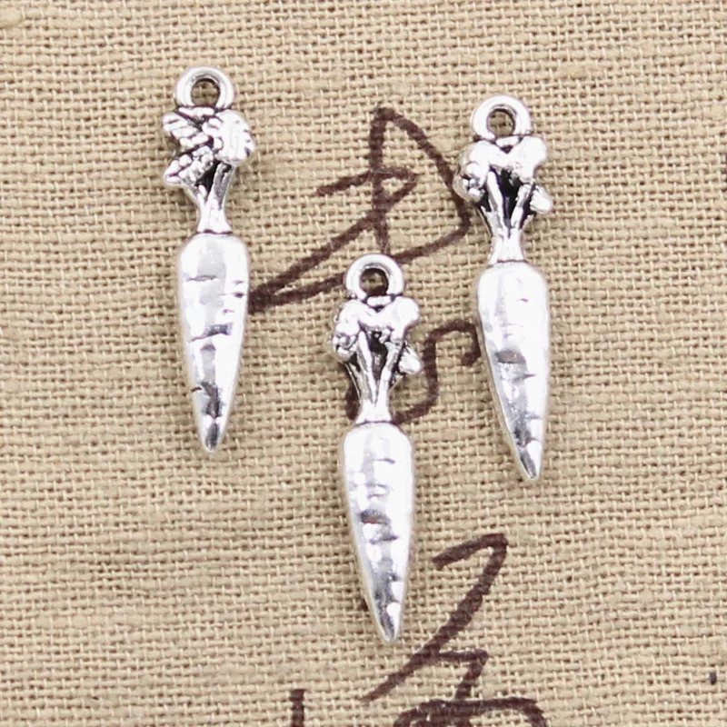 

8pcs Charms Carrot Rabbit 25x6mm Antique Tibetan Silver Color Pendant Findings Accessories DIY Vintage Choker Handmade Jewelry