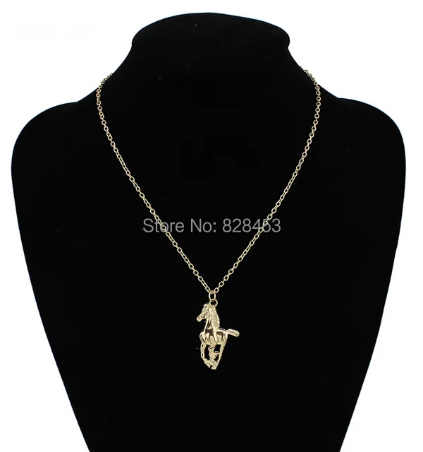 Trusta Мода 2017 г. золотые ювелирные изделия кулон в виде бегущей лошади 18 &quotкороткие