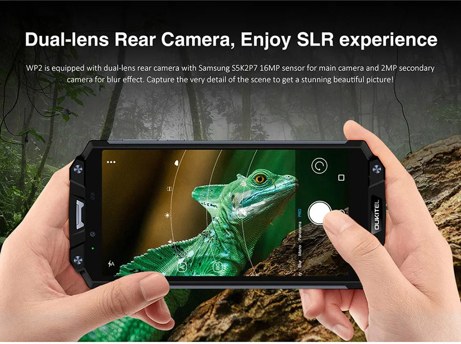OUKITEL WP2 IP68 водонепроницаемый пылезащитный ударопрочный мобильный телефон 4 Гб 64 Гб MT6750T Восьмиядерный 6,0 18:9 10000 мАч сканер отпечатков пальцев NFC Смартфон
