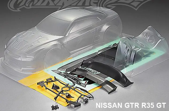 1/10 RC автомобиль прозрачный корпус ПК 195 мм NNissan Skyline GTR R35 на дороге Дрифт Yokomo