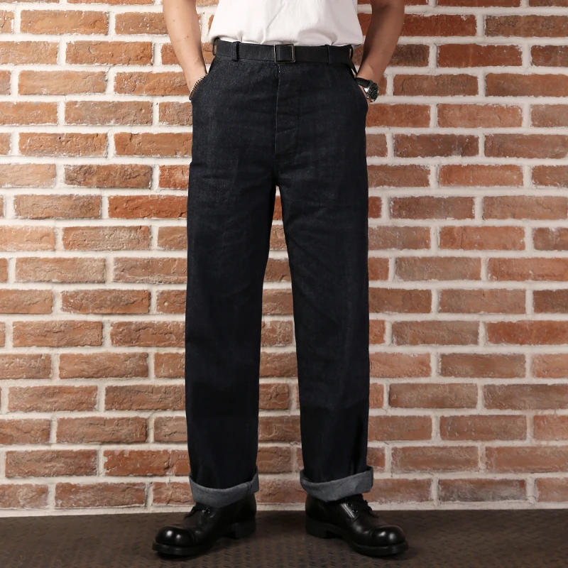 9 унций повседневные Прямые Штаны с высокой талией мужские USN штаны винтажные