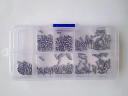 250 шт. M2 шестигранный болт с потайной головкой ассортимент винтов белый