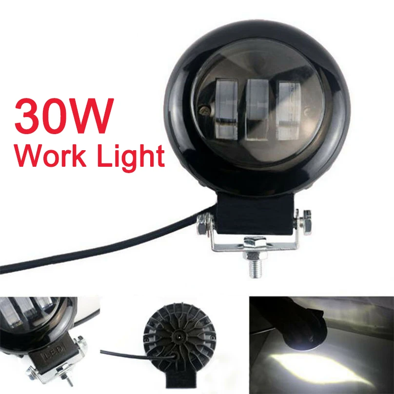 

Work Light 30W Wrangler Round Car Motorcycle Universal Off-road Top Spotlight
