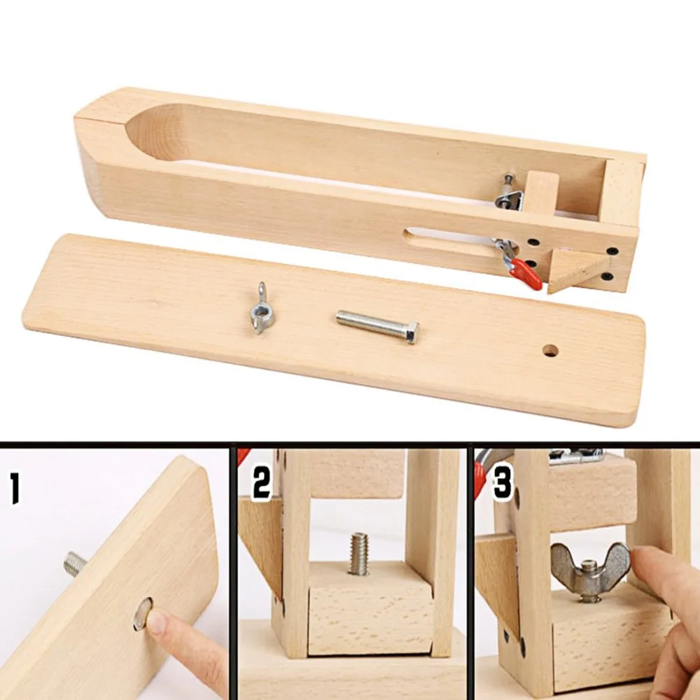 

Stainless+Beech Wood Leather Craft Short Table Desktop Lacing Pony & Sewing Horse DIY Hand Stitching Clamp