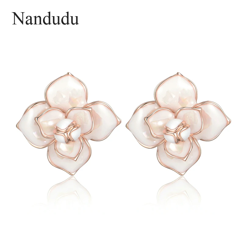Nandudu Chic Мода цветок кулон цепочки и ожерелья кольцо серьги Ювелирные наборы для