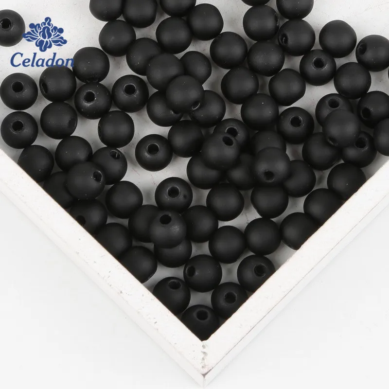 Pick Size 6-16mm Frost Matt Surface Black Round Beads ABS Plastic Loose Spacer for DIY Jewelry Findings | Украшения и аксессуары