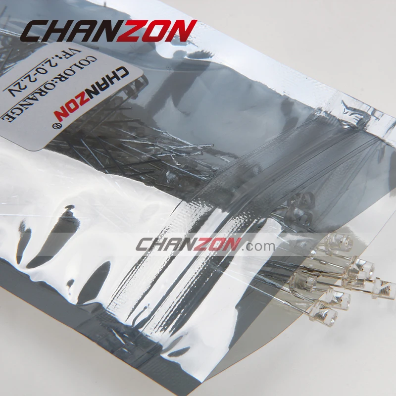 CHANZON 100 шт. 3 мм прозрачный оранжевый плоский светодиодный светильник Диодная