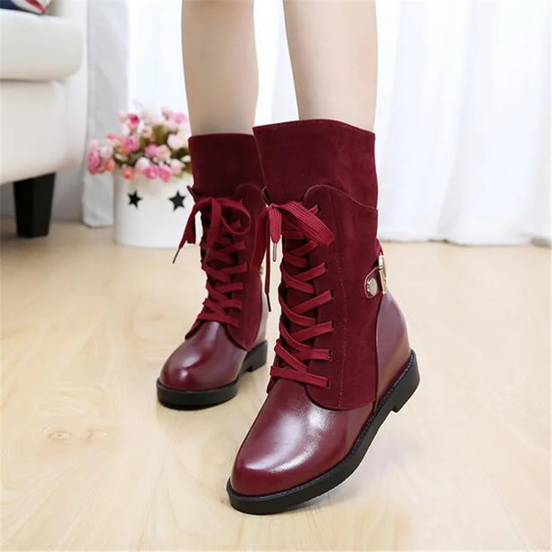 2016 Новые Женские Зимние Сапоги Высокое Качество Твердые босоножки Дамы PU Моды