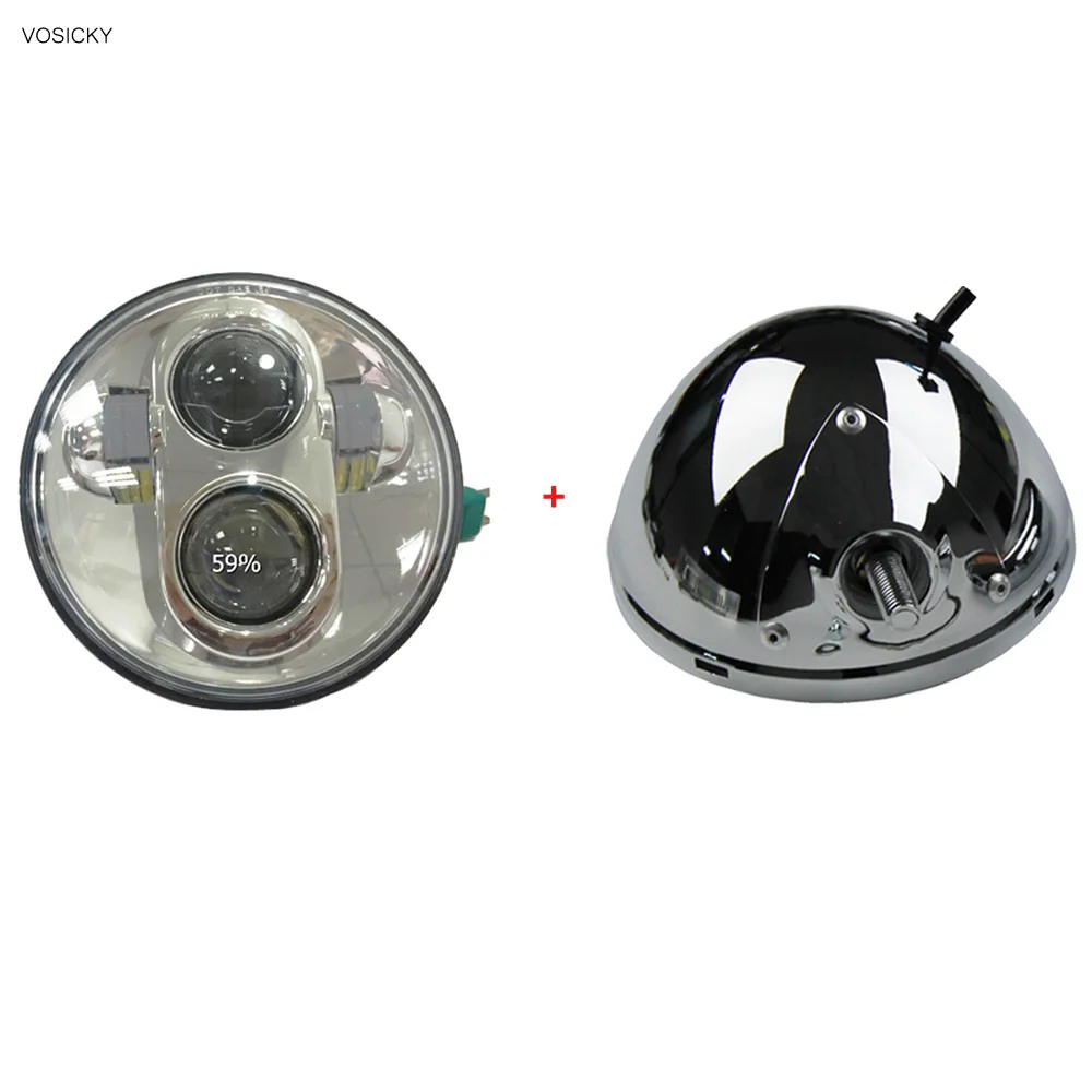 

1 PCS 5.75 Led Headlight 5 3/4" Lamp LED Motorcycle Headlight H4 LED 5.75 Inch for Sportster 883