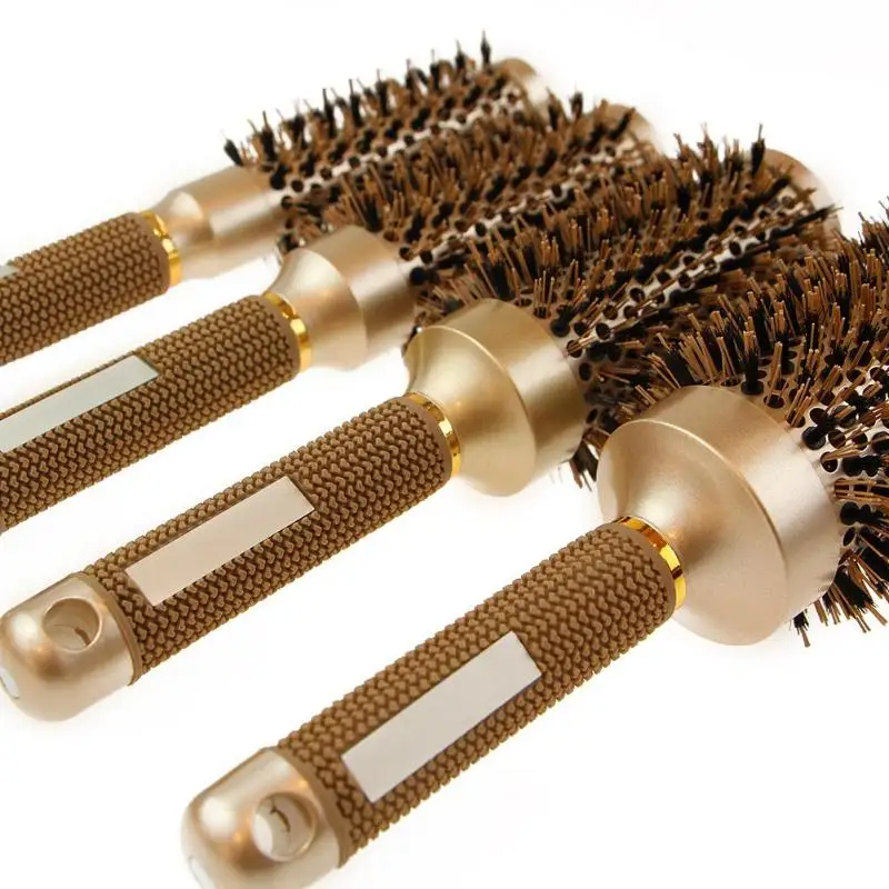 1 Pcs Round Hair Comb Ceramic Iron Round Comb Magic Hairdressing Curling Brushes Hairbrush Hair Styling Salon Tool