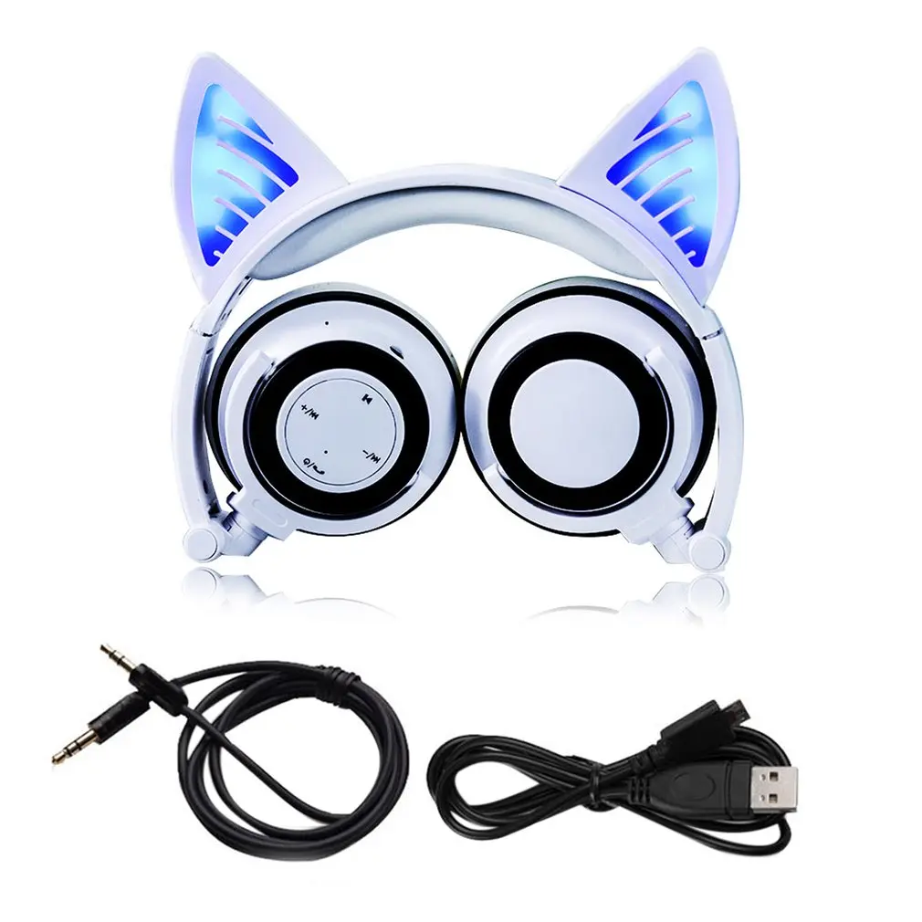 Складной Косплей кошачьи ушки Bluetooth наушники Беспроводная проволока