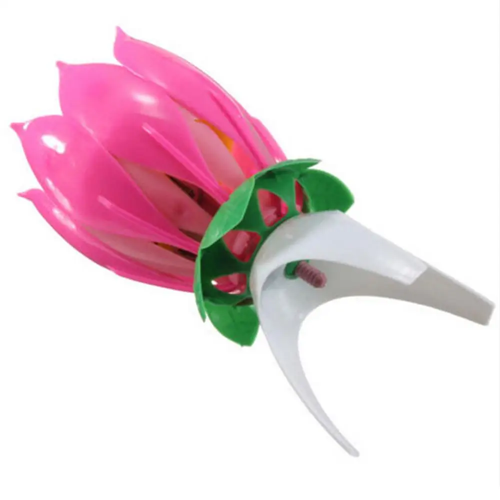 Музыкальный цветок лотоса пламя торт на день рождения подарок светильники