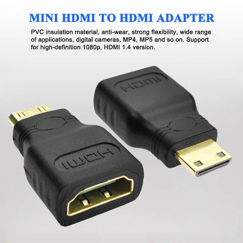 Высокое качество, мини-hdmi Мужской к HDMI Женский адаптер конвертер кабель HD 3D 1080P позолоченный HDMI V1.4 разъем для HDTV xbox PS3