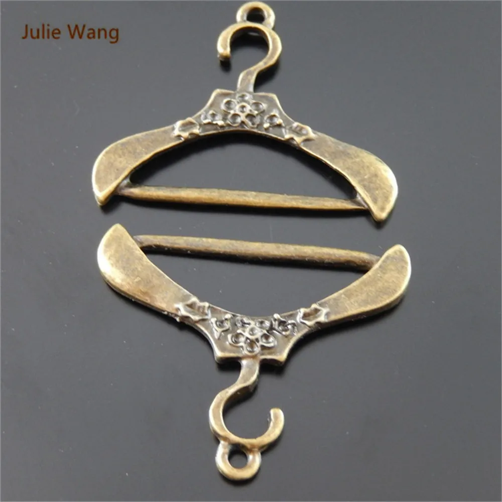 Julie Wang 10 шт. Ретро Бронзовая вешалка для одежды из металлического сплава форма