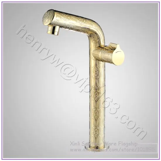 

L16308 - Luxury Deck Mounted Gold Color Hot & Cold Brass Vanity Mixer