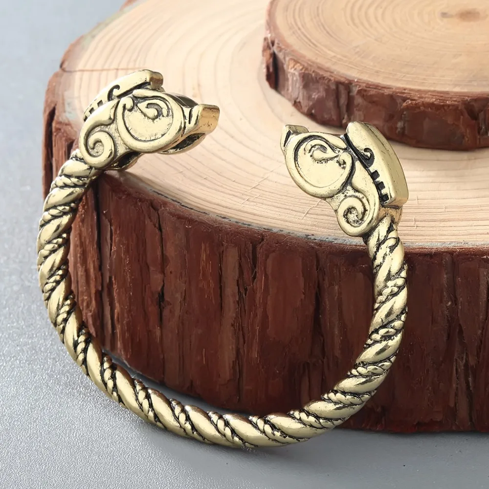 CHENGXUN Viking браслет мужской Pagan ювелирные изделия дракон Открытый манжета для