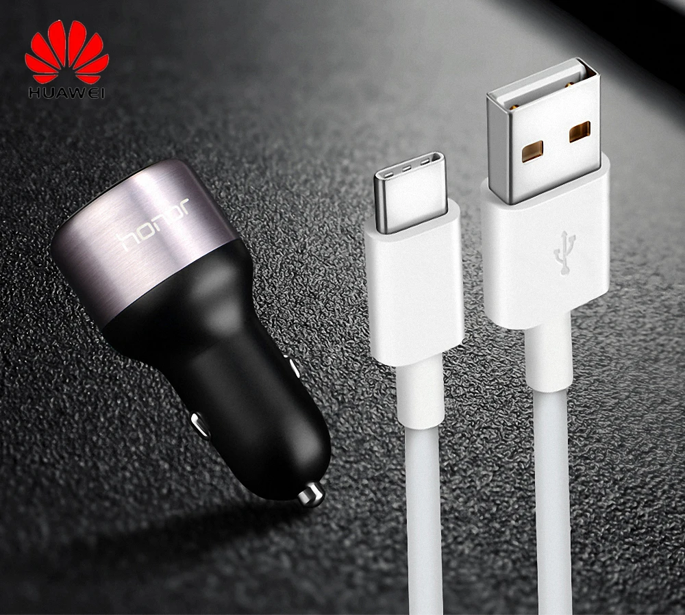 Оригинальное автомобильное зарядное устройство Huawei honor fast с двумя USB разъемами 9