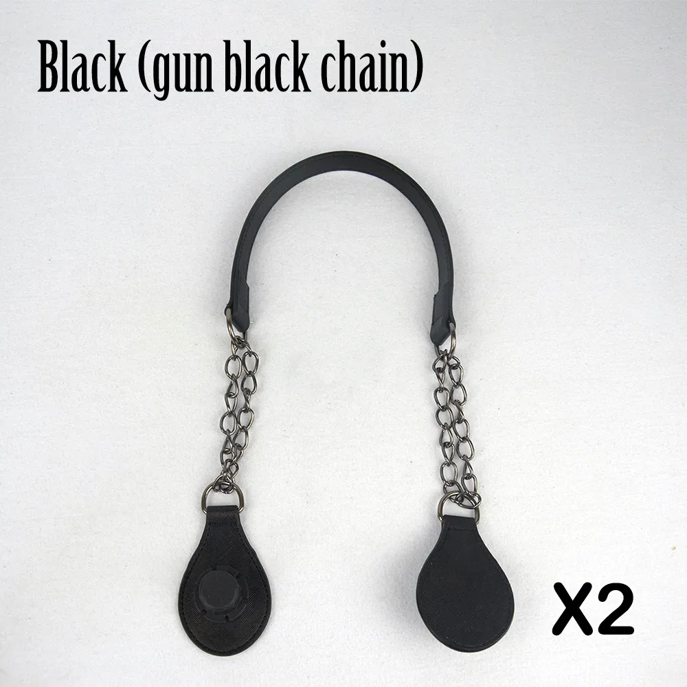 Gun black chain Tanqu 1 пара металлический плечевой ремень-цепочка для Obag O Bag Красочные Drop End комбинированная Ручка для сумки - Цвет: Gun black chain