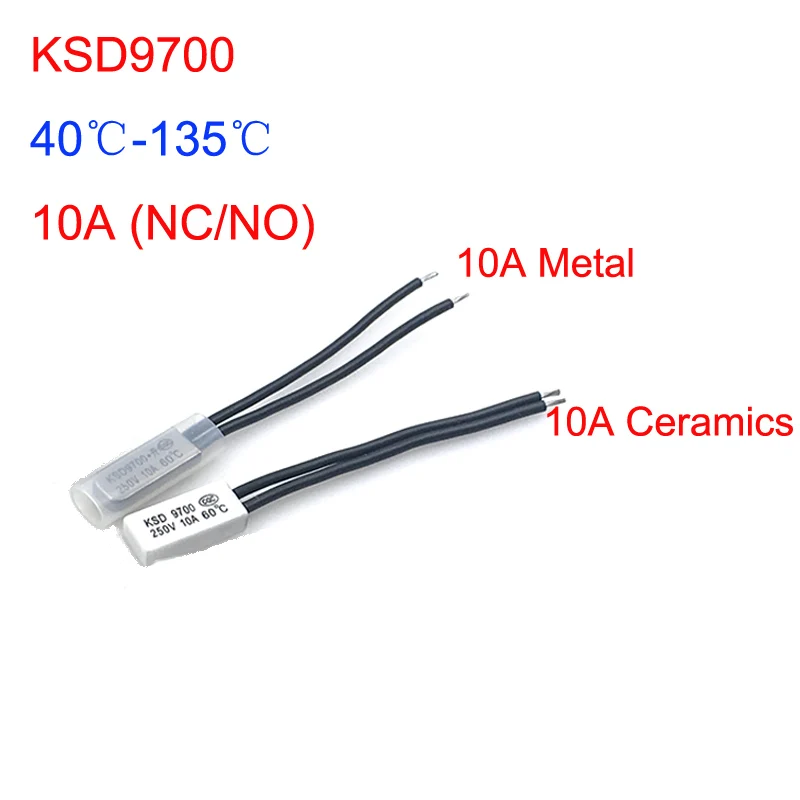 5 шт. KSD9700 10A переключатель контроля температуры 40 ~ 135 градусов Цельсия нормально