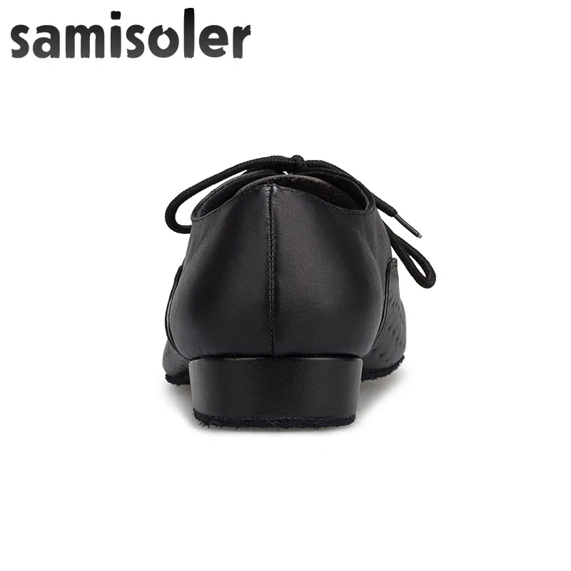 Мужская обувь для бальных танцев Samisoler черная танцевальная на каблуке сальсы