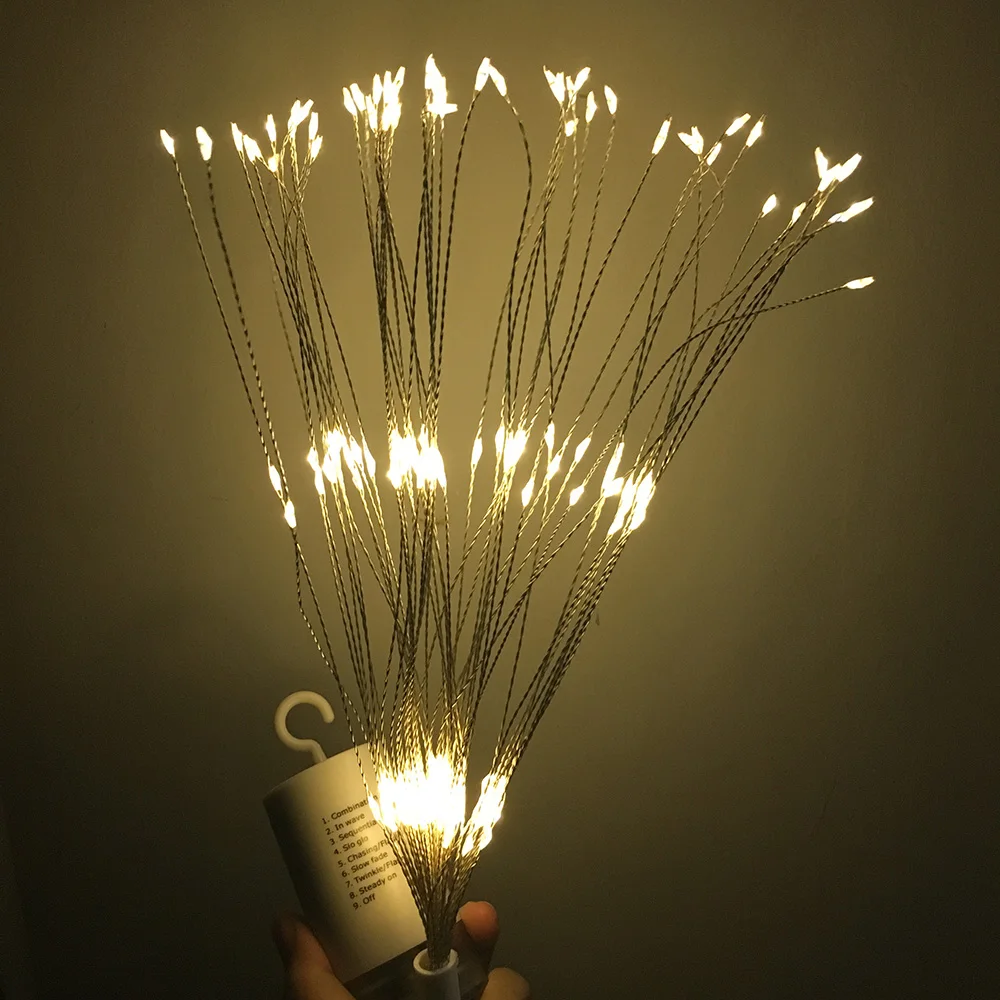 DIY светодиодный Сказочный свет 8 режимов с батареей Starburst праздничный свет дистанционное управление для сада декор для вечеринки Рождества