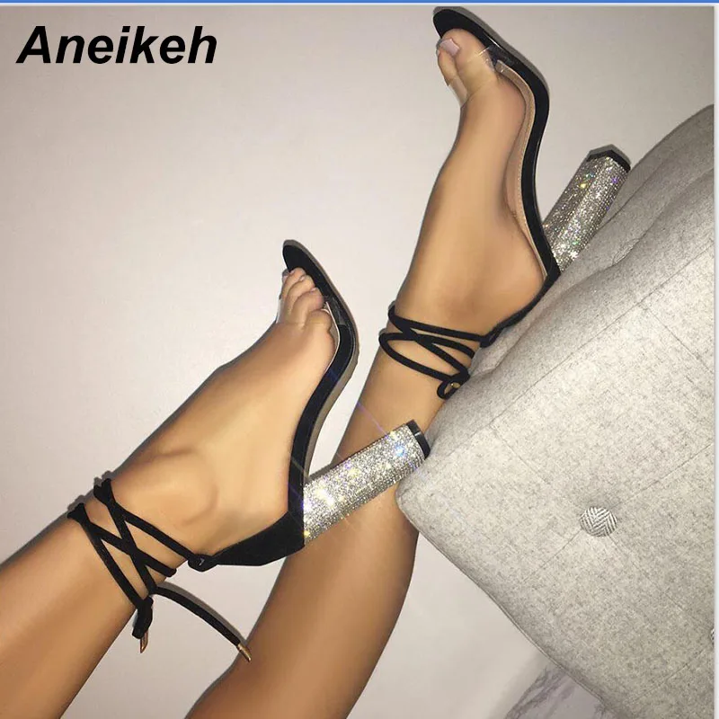 Женские Босоножки на каблуке Aneikeh вечерние туфли лодочки очень высоком