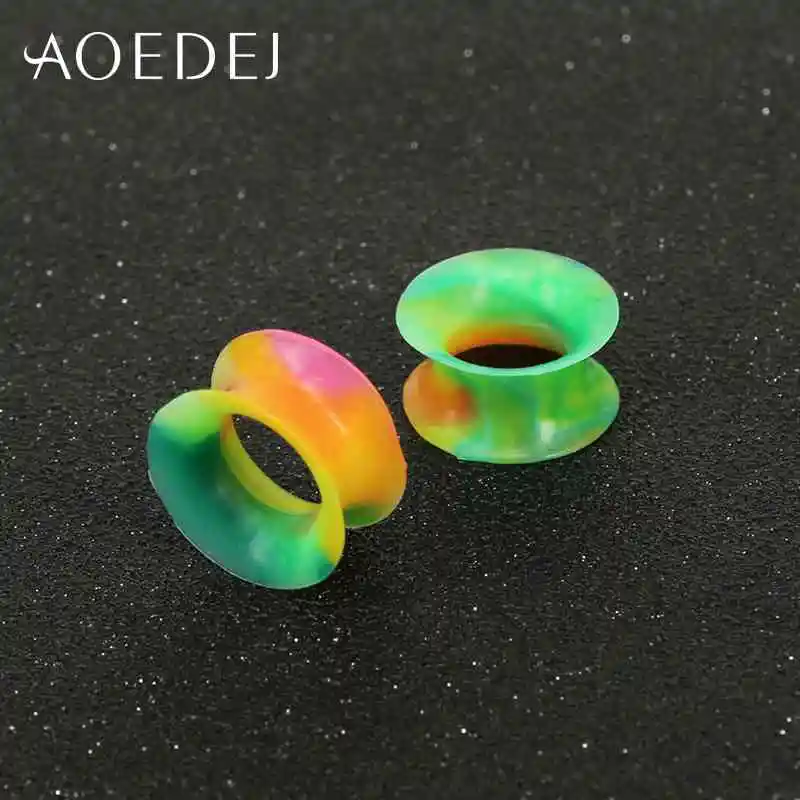 AOEDEJ 2pcs/lot Silicone Ear Stretchers Plugs and Tunnels 3-25mm Double Flare Plug Piercing Dilataciones oreja | Украшения и
