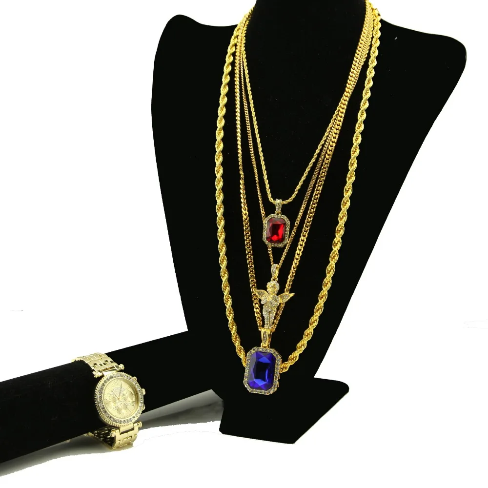 Кулон в стиле хип хоп набор часов кулон виде херувима кубинская цепочка