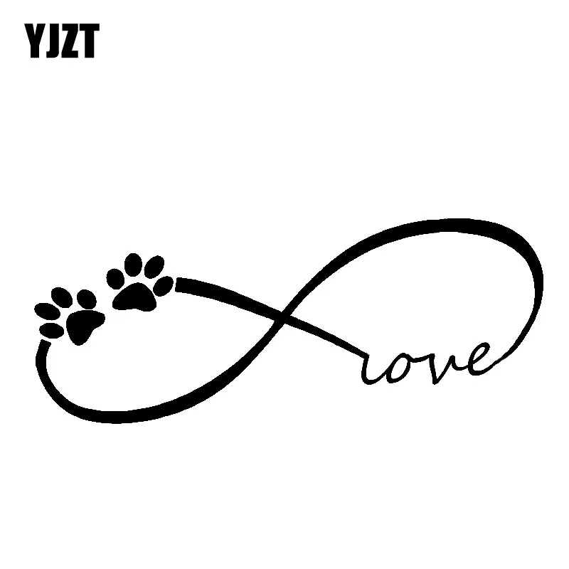 

YJZT 15.2CM*6.2CM CUTE PET PAWS DOG Footprints Vinyl Car Sticker Decals Black/Silver C10-00456