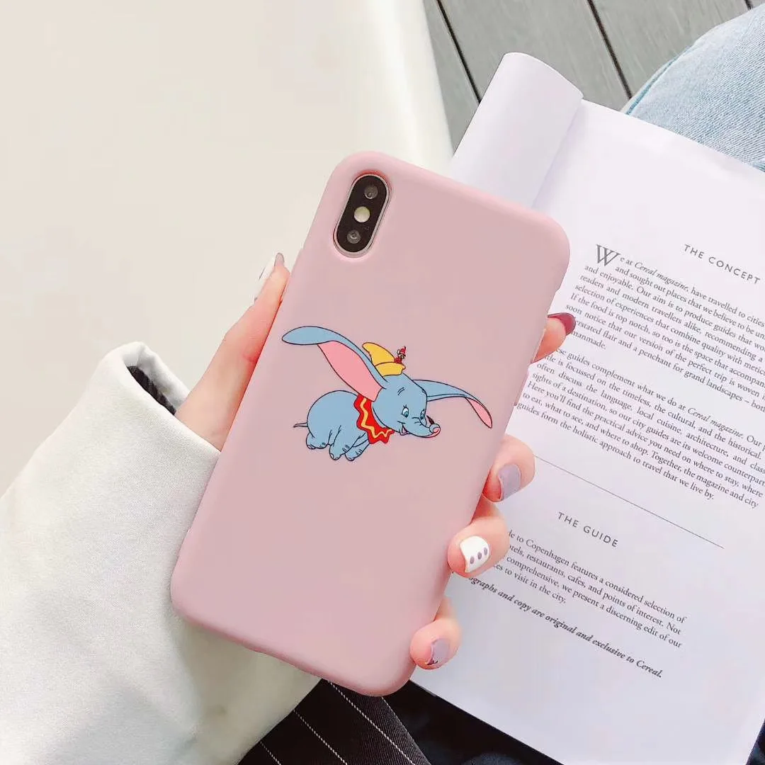 5 Чехол для телефона с парой мультиков Dumbo для iphone X XS MAX XR 7 8 6 S Plus Милая забавная мягкая задняя крышка из ТПУ с изображением слона конфет - Цвет: 5