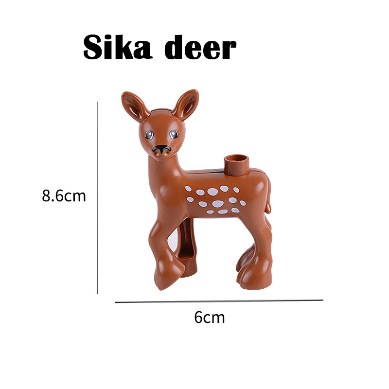 Sika deer Duplos модель Животных Фигурки большие строительные блоки наборы Слон Дети Развивающие игрушки для детей Совместимые duploe Major brank - Цвет: Sika deer