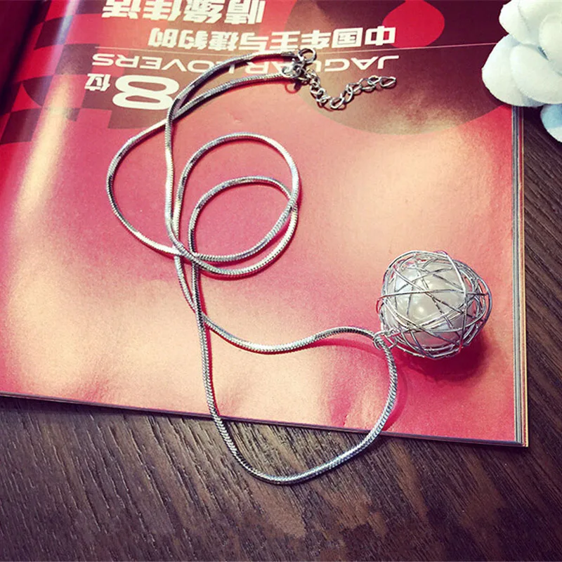

LNRRABC Hot 1 Pc Women Popular Charming New Imitation Pearl Long Sweater Chain Pendant Necklace Jewelry Gift