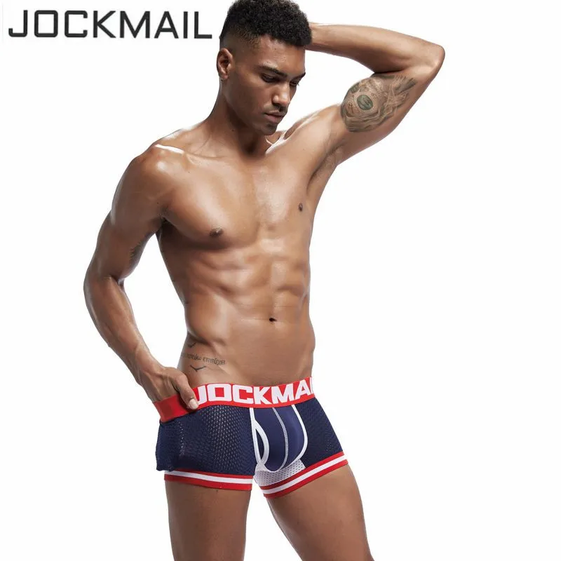 Трусы-боксеры JOCKMAIL мужские нижнее белье сетчатые Трусы-слипы пикантные дышащие