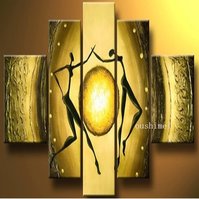 Картина ручной работы 5 шт. современный Рисунок танцора на холсте картина маслом