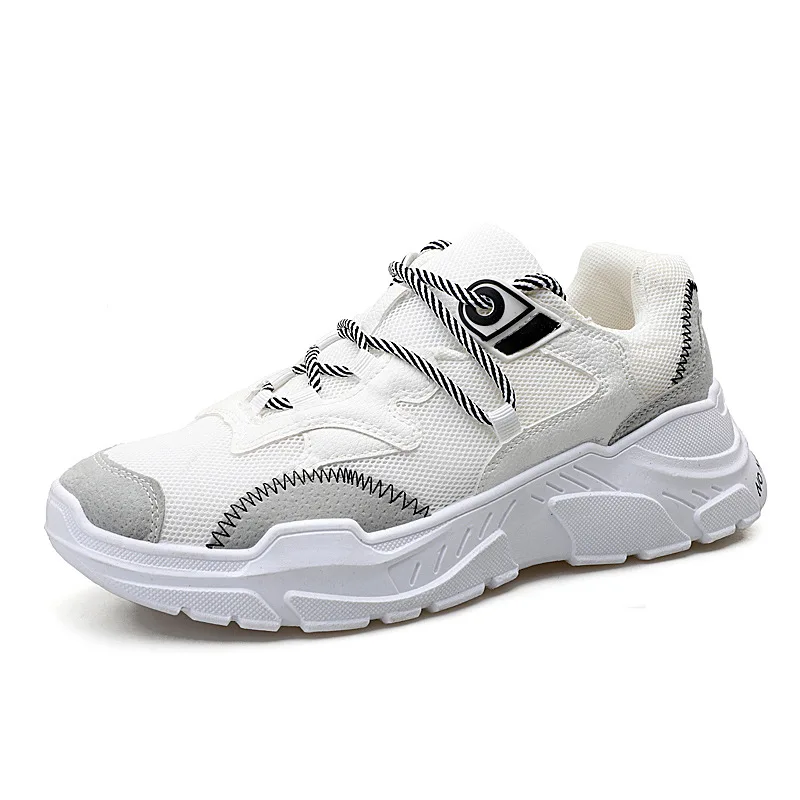 Men's shoes trend thick bottom deodorant casual sports fashion lace autumn and winter solid color student running | Спорт и