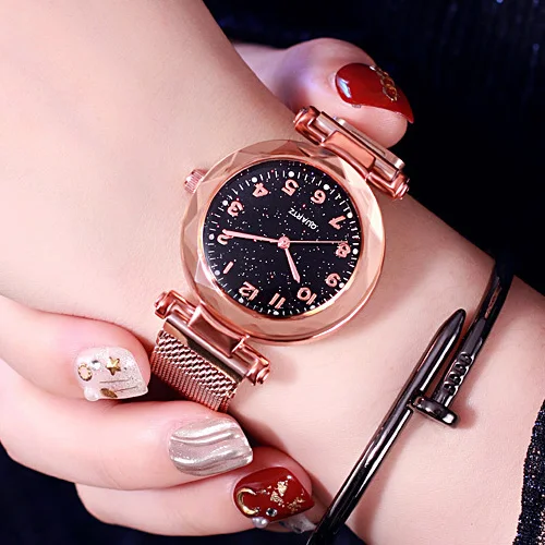 rose gold 3 Мода Звездное небо детские наручные часы Повседневное Нержавеющая сталь платье кварцевые наручные часы подарок для девочек детские часы Relogio Infantil - Цвет: rose gold 3