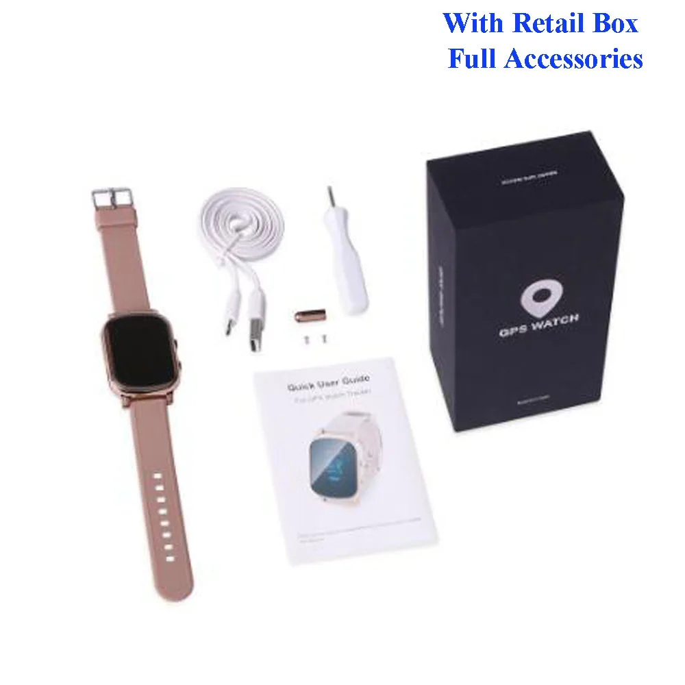 T58 gps трекер часы для детей ребенок GPRS браслет Google карта кнопка SOS gps GSM браслет персональное отслеживание - Цвет: Gold With Box
