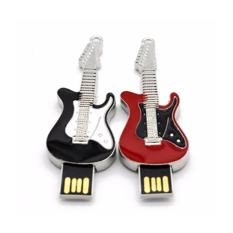 Металлический Usb флеш накопитель в форме гитары 8 ГБ 16 32 ГБ|USB флэш-накопители| |