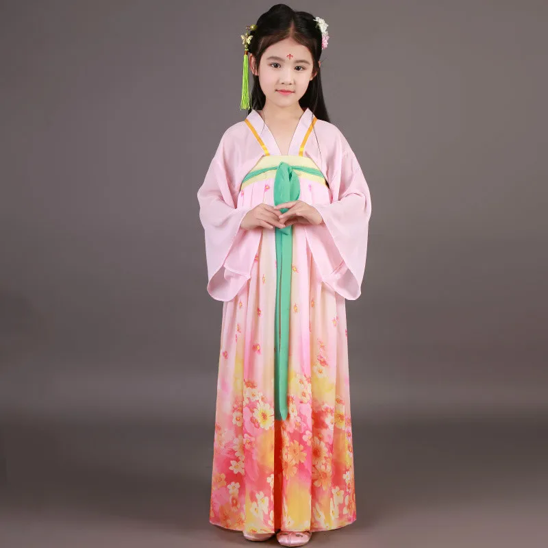 Детский костюм китайской традиционной принцессы шифоновая Одежда для девочек с