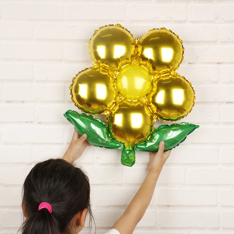 

15pcs Flowers Aluminum Foil Balloons Happy Birthday Decorations kids Ballons Baby shower girl Market Activity Wedding Supplies