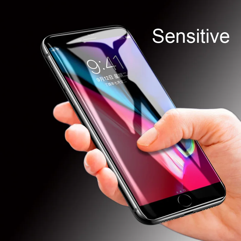 Закаленное стекло 5D для iPhone 6 s 7 Plus защита экрана 8 изогнутое полное покрытие на